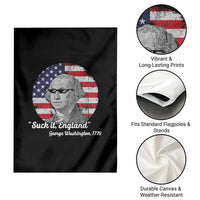 Funny George Washington Garden Flag Suck it England Patriotic Saying 1776 4th of July US Flag