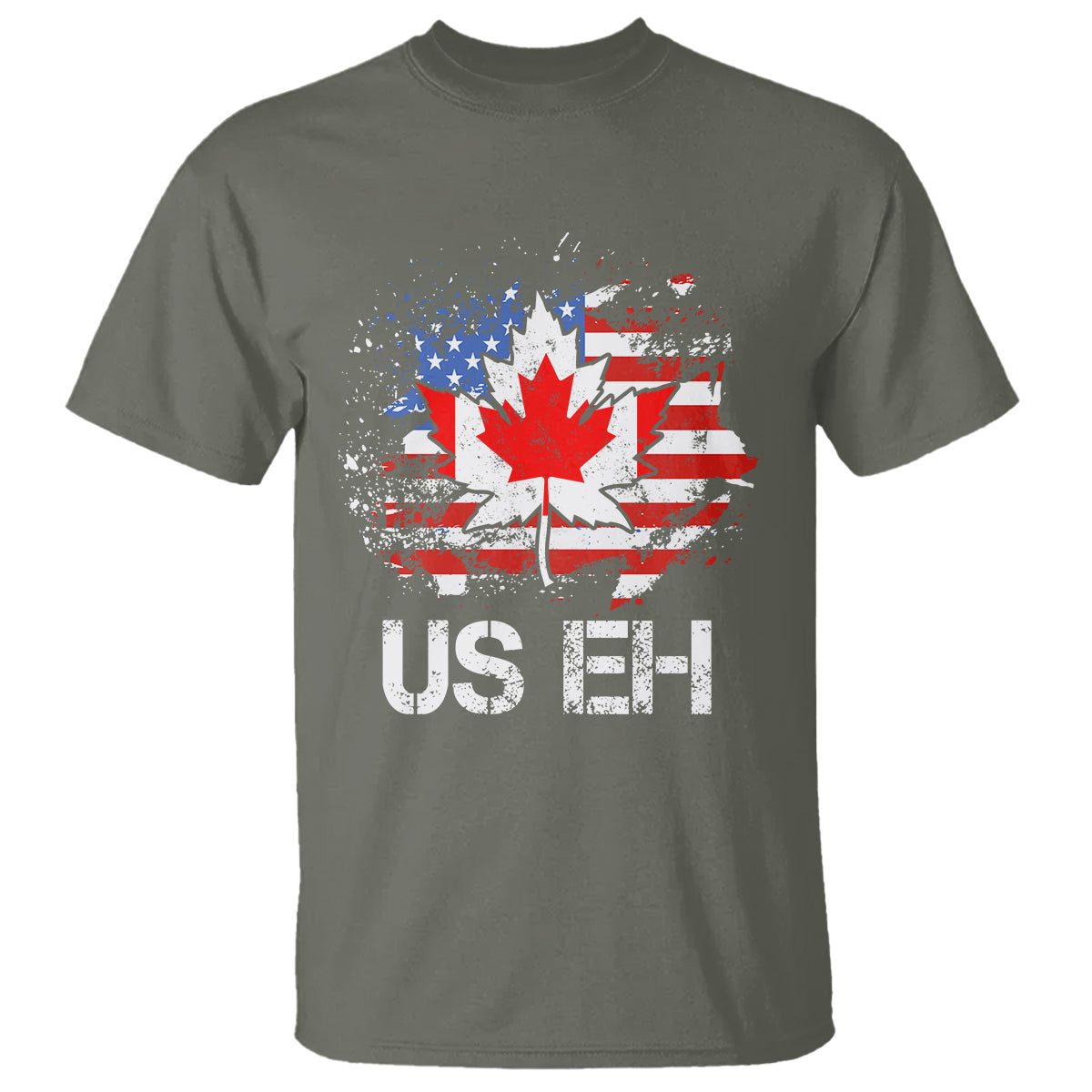 America Canada T Shirt Funny US EH Maple Leaf Canadian American Flag Canada's Day - Wonder Print Shop