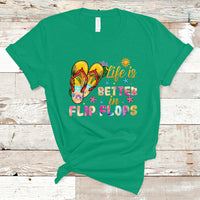 Summer Vibes T Shirt Life Is Better In Flip Flops Hello Summer Vacation Beach Vibes - Wonder Print Shop