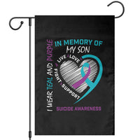 In Memory of My Son Suicide Awareness Garden Flag Teal and Purple Ribbon Remembrance Gift