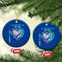 In Memory of My Son Suicide Awareness Ceramic Ornament Teal and Purple Ribbon Remembrance Gift