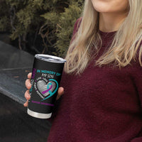In Memory of My Son Suicide Awareness Tumbler Cup Teal and Purple Ribbon Remembrance Gift