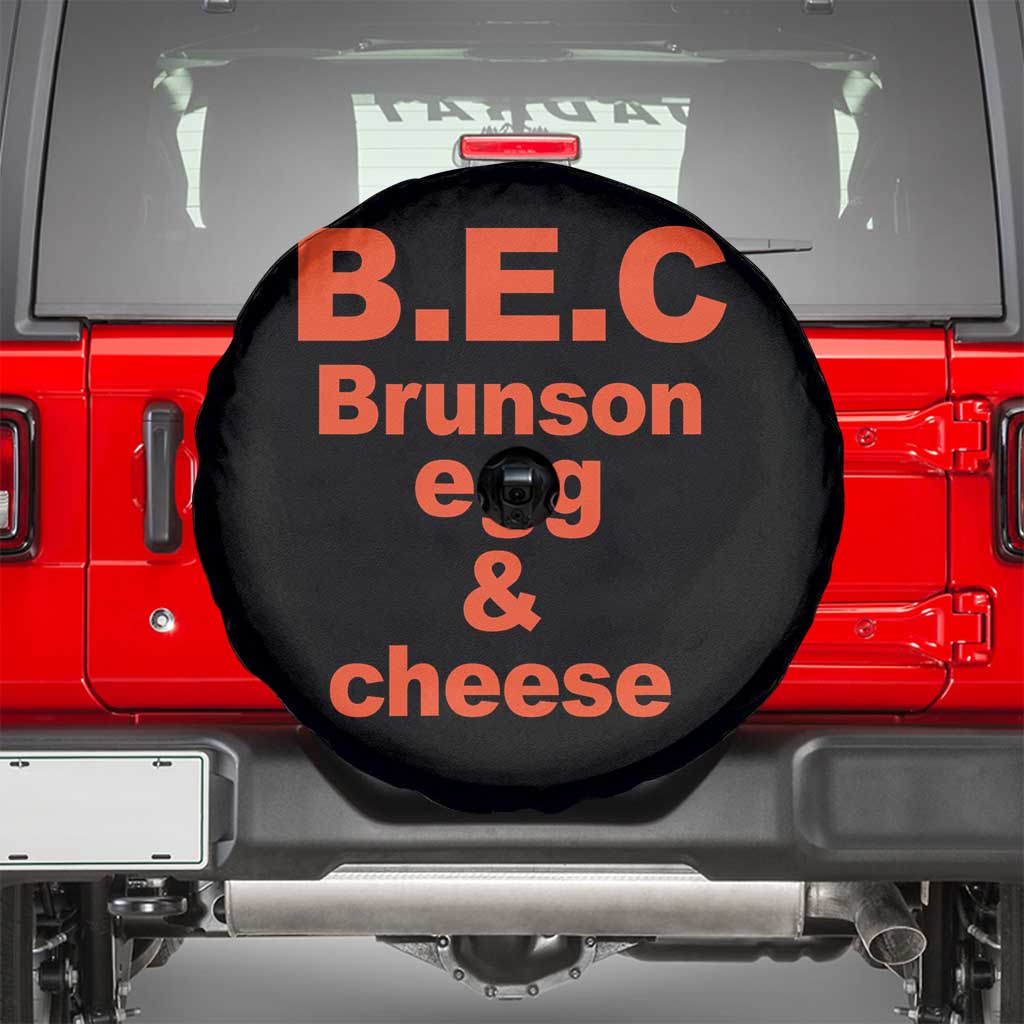 B.E.C. Brunson Egg and Cheese Sandwich Pun Spare Tire Cover Funny New York Bodega Breakfast Basketball Fan