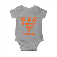 B.E.C. Brunson Egg and Cheese Sandwich Pun Baby Onesie Funny New York Bodega Breakfast Basketball Fan