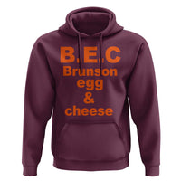 B.E.C. Brunson Egg and Cheese Sandwich Pun Hoodie Funny New York Bodega Breakfast Basketball Fan