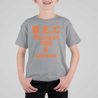B.E.C. Brunson Egg and Cheese Sandwich Pun T Shirt For Kid Funny New York Bodega Breakfast Basketball Fan