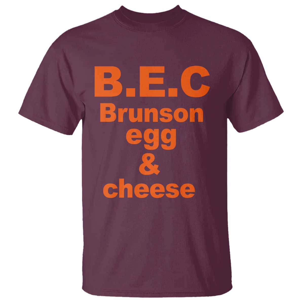 B.E.C. Brunson Egg and Cheese Sandwich Pun T Shirt Funny New York Bodega Breakfast Basketball Fan