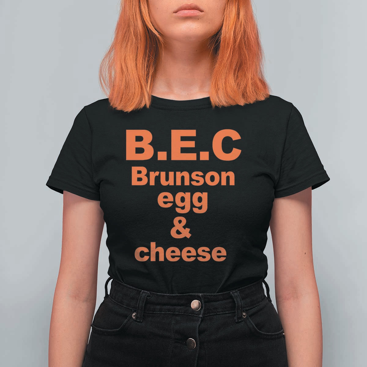 B.E.C. Brunson Egg and Cheese Sandwich Pun T Shirt For Women Funny New York Bodega Breakfast Basketball Fan