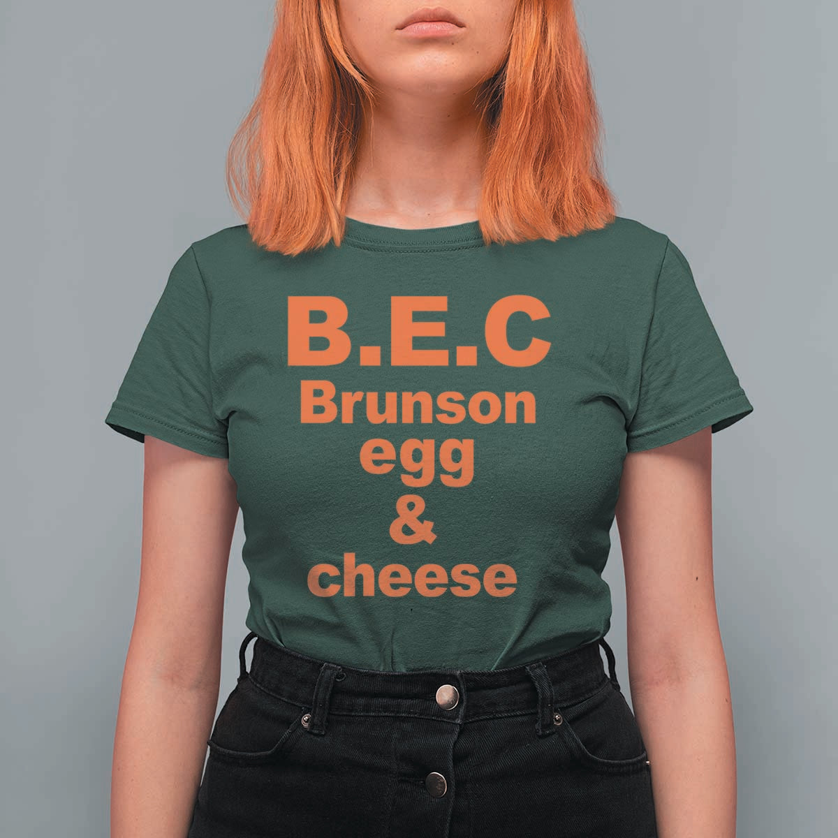 B.E.C. Brunson Egg and Cheese Sandwich Pun T Shirt For Women Funny New York Bodega Breakfast Basketball Fan