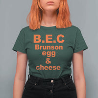 B.E.C. Brunson Egg and Cheese Sandwich Pun T Shirt For Women Funny New York Bodega Breakfast Basketball Fan