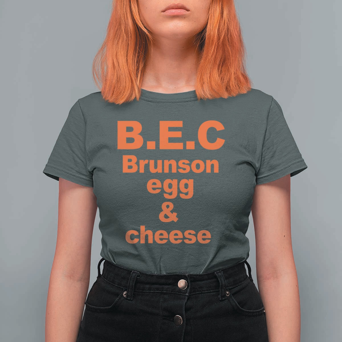B.E.C. Brunson Egg and Cheese Sandwich Pun T Shirt For Women Funny New York Bodega Breakfast Basketball Fan