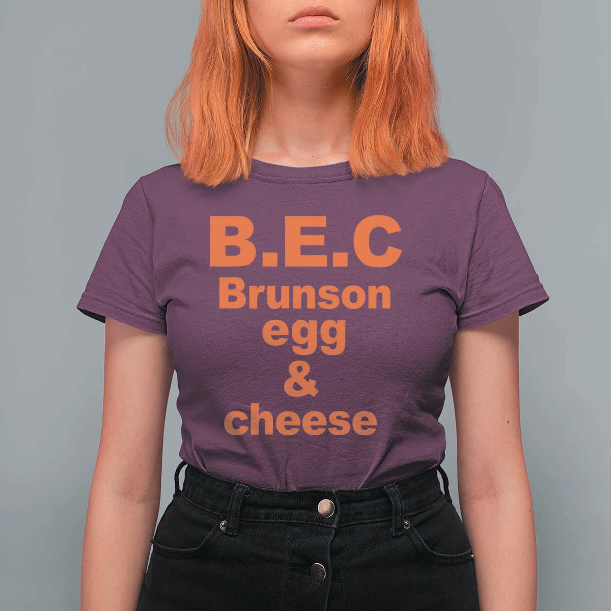 B.E.C. Brunson Egg and Cheese Sandwich Pun T Shirt For Women Funny New York Bodega Breakfast Basketball Fan