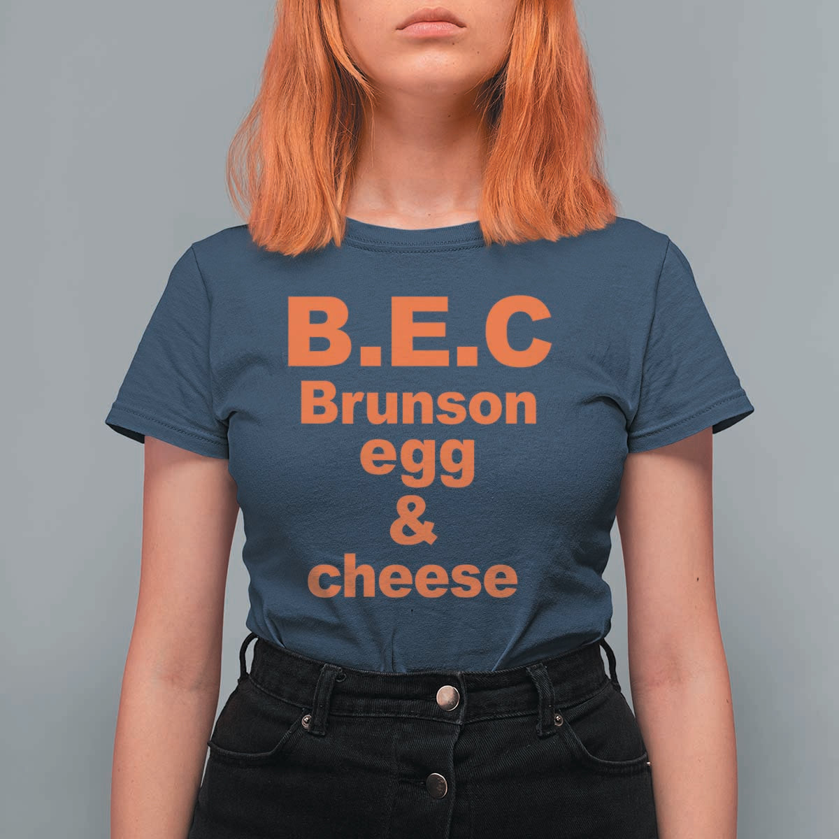 B.E.C. Brunson Egg and Cheese Sandwich Pun T Shirt For Women Funny New York Bodega Breakfast Basketball Fan