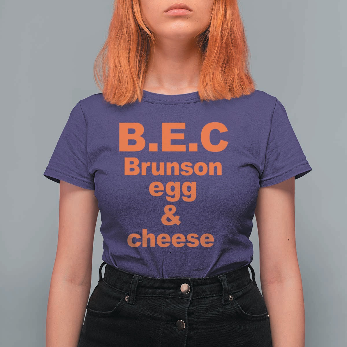 B.E.C. Brunson Egg and Cheese Sandwich Pun T Shirt For Women Funny New York Bodega Breakfast Basketball Fan