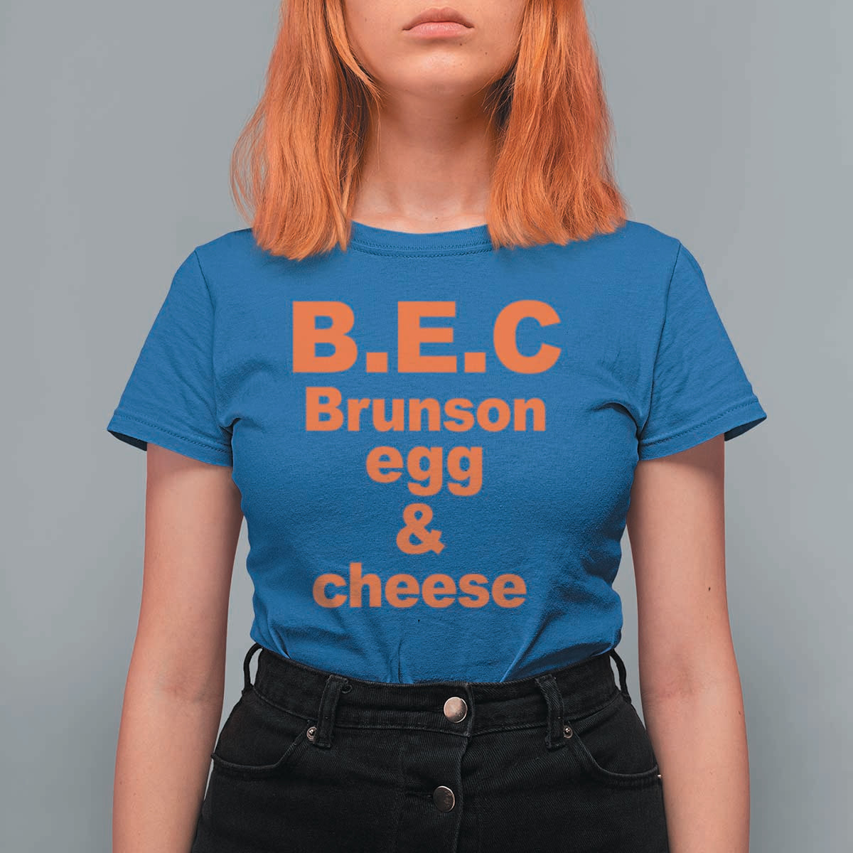 B.E.C. Brunson Egg and Cheese Sandwich Pun T Shirt For Women Funny New York Bodega Breakfast Basketball Fan