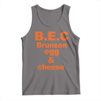 B.E.C. Brunson Egg and Cheese Sandwich Pun Tank Top Funny New York Bodega Breakfast Basketball Fan