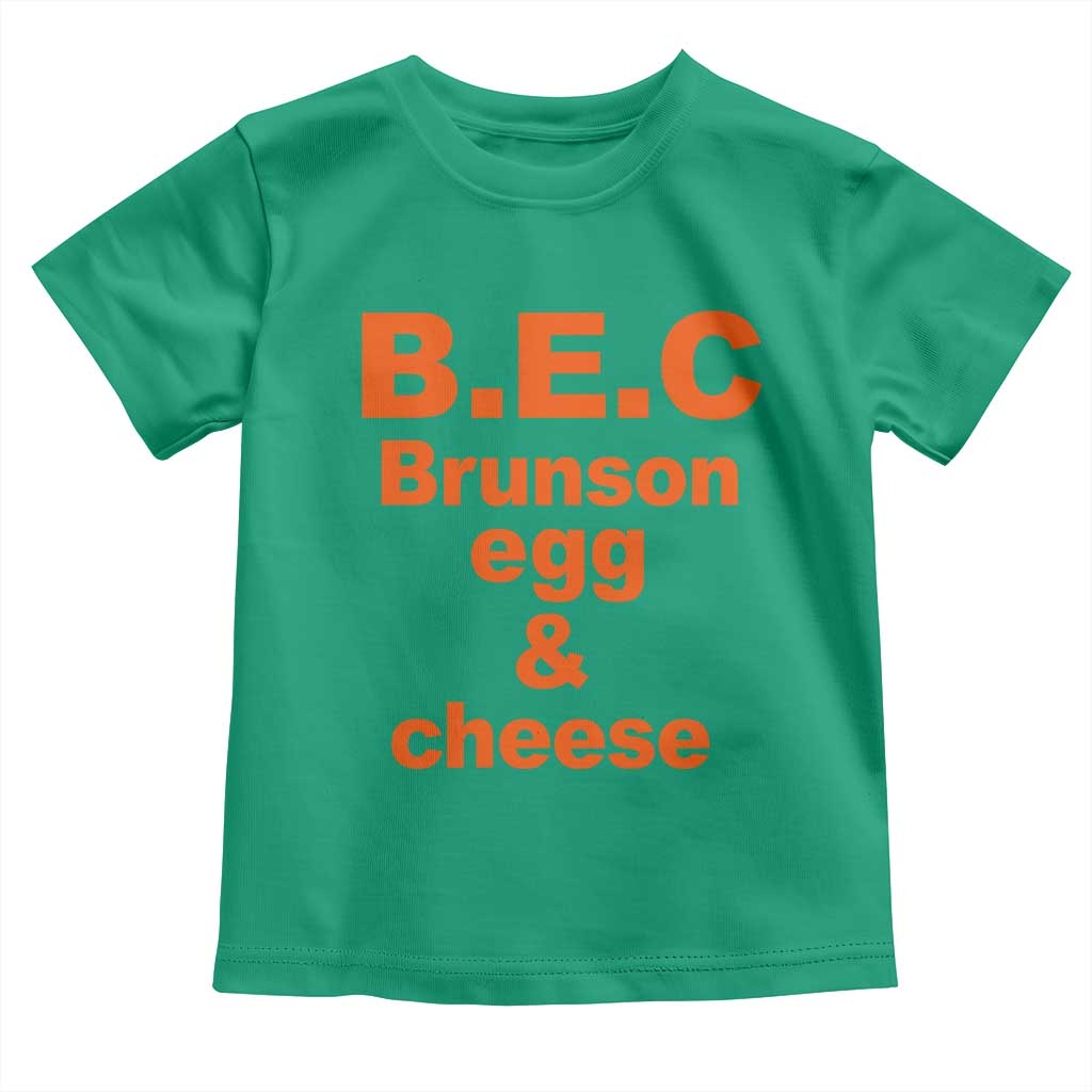 B.E.C. Brunson Egg and Cheese Sandwich Pun Toddler T Shirt Funny New York Bodega Breakfast Basketball Fan