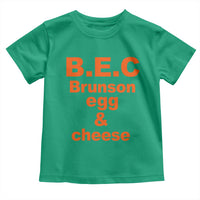 B.E.C. Brunson Egg and Cheese Sandwich Pun Toddler T Shirt Funny New York Bodega Breakfast Basketball Fan