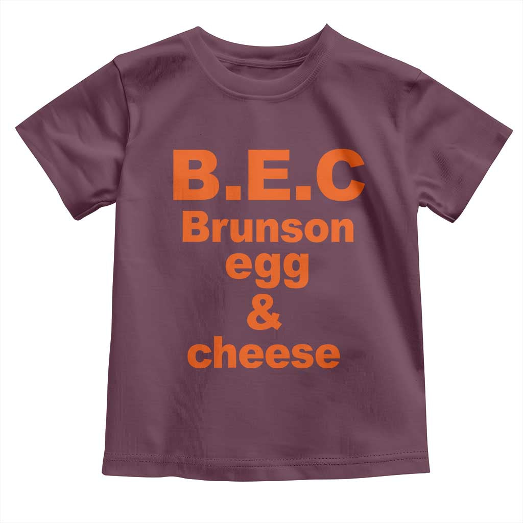 B.E.C. Brunson Egg and Cheese Sandwich Pun Toddler T Shirt Funny New York Bodega Breakfast Basketball Fan
