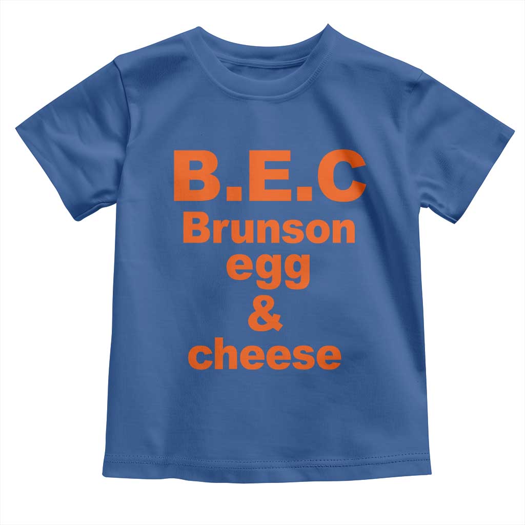 B.E.C. Brunson Egg and Cheese Sandwich Pun Toddler T Shirt Funny New York Bodega Breakfast Basketball Fan