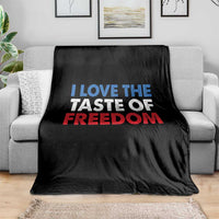 I Love The Taste Of Freedom Matching Couple Throw Blanket Funny Patriotic Red White and Blue 4th of July