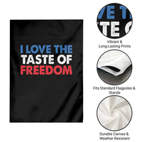 I Love The Taste Of Freedom Matching Couple Garden Flag Funny Patriotic Red White and Blue 4th of July