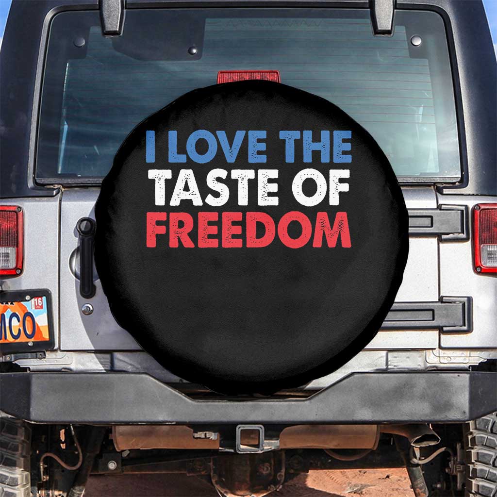 I Love The Taste Of Freedom Matching Couple Spare Tire Cover Funny Patriotic Red White and Blue 4th of July