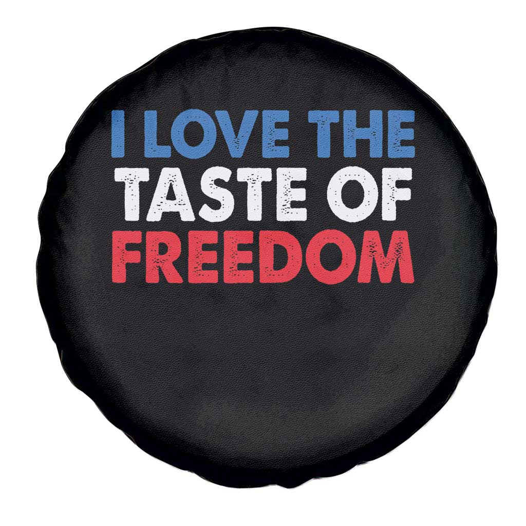 I Love The Taste Of Freedom Matching Couple Spare Tire Cover Funny Patriotic Red White and Blue 4th of July