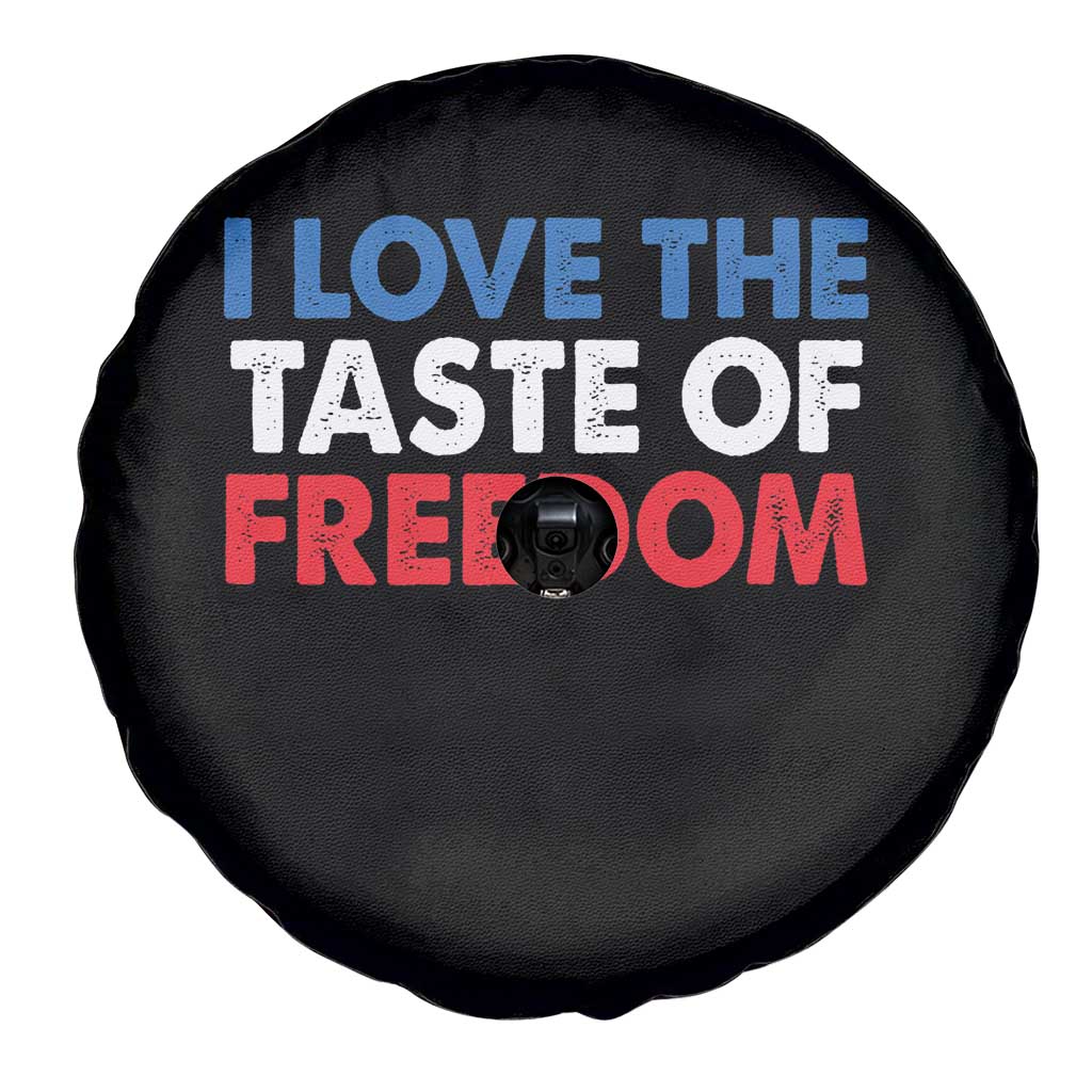 I Love The Taste Of Freedom Matching Couple Spare Tire Cover Funny Patriotic Red White and Blue 4th of July