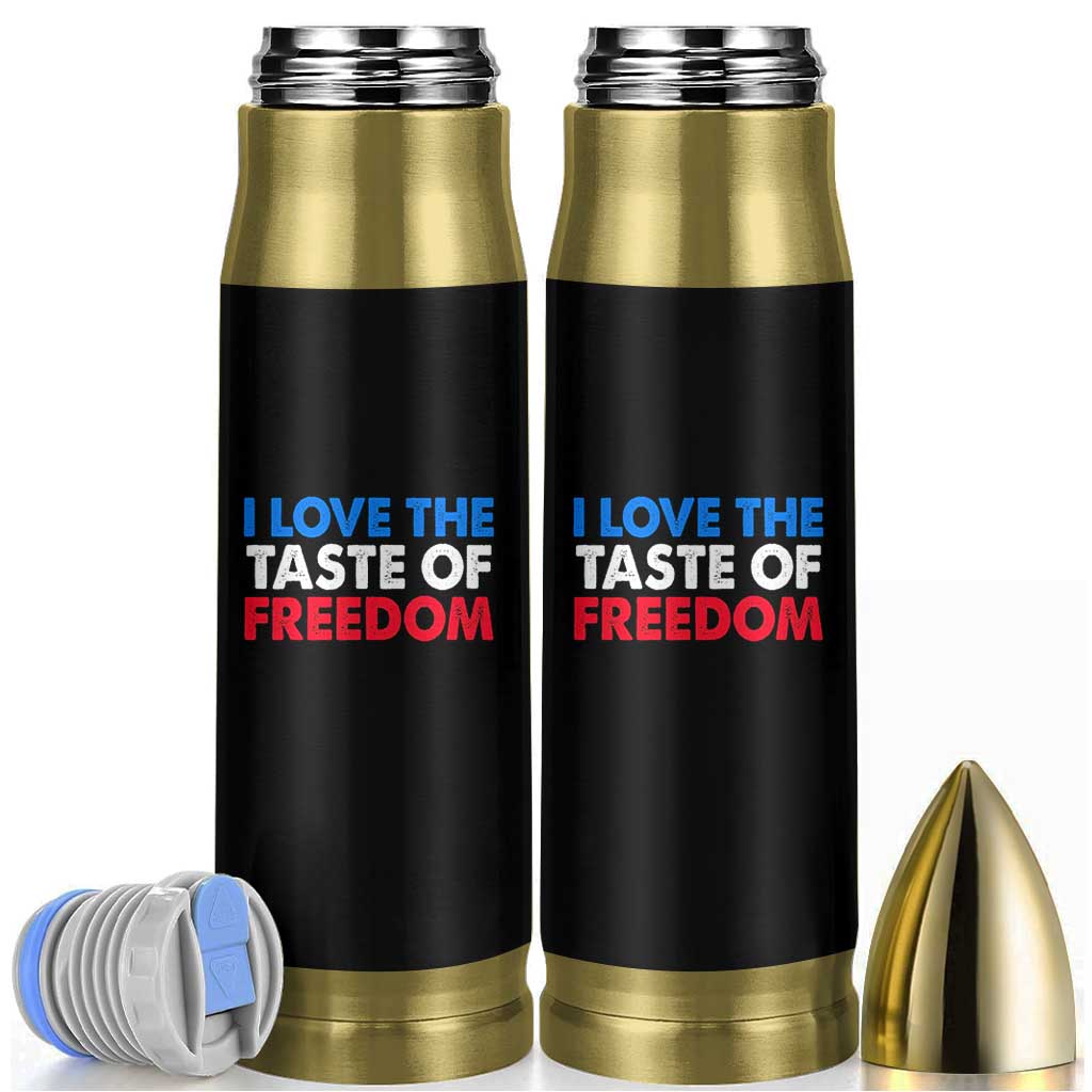 I Love The Taste Of Freedom Matching Couple Bullet Tumbler Funny Patriotic Red White and Blue 4th of July