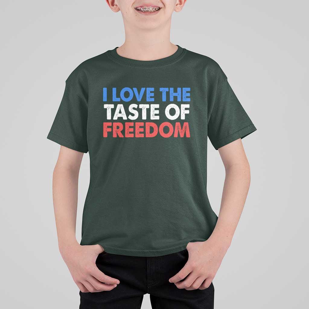 I Love The Taste Of Freedom Matching Couple T Shirt For Kid Funny Patriotic Red White and Blue 4th of July