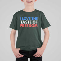 I Love The Taste Of Freedom Matching Couple T Shirt For Kid Funny Patriotic Red White and Blue 4th of July