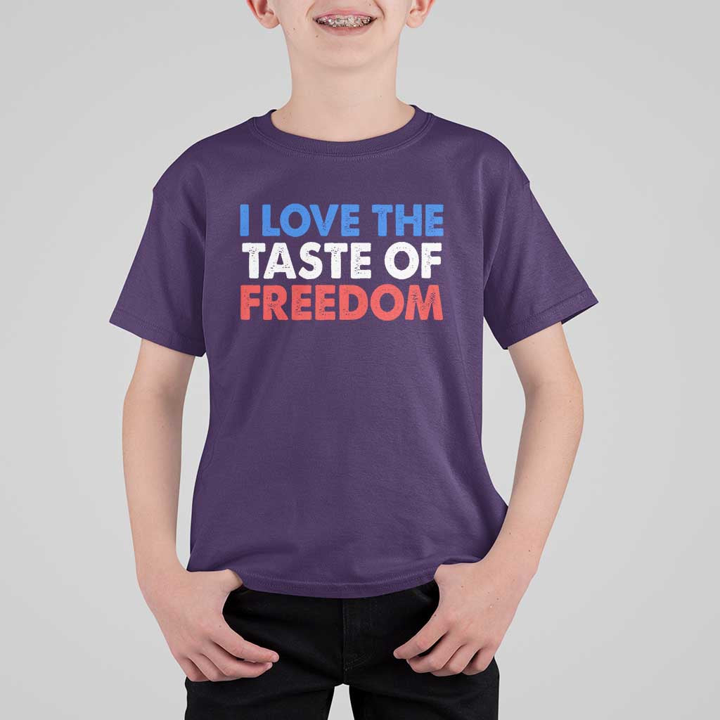 I Love The Taste Of Freedom Matching Couple T Shirt For Kid Funny Patriotic Red White and Blue 4th of July
