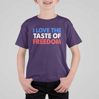 I Love The Taste Of Freedom Matching Couple T Shirt For Kid Funny Patriotic Red White and Blue 4th of July