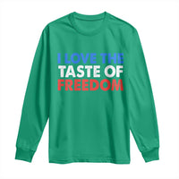 I Love The Taste Of Freedom Matching Couple Long Sleeve Shirt Funny Patriotic Red White and Blue 4th of July