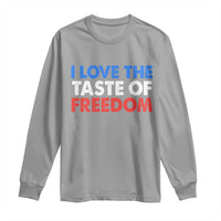 I Love The Taste Of Freedom Matching Couple Long Sleeve Shirt Funny Patriotic Red White and Blue 4th of July