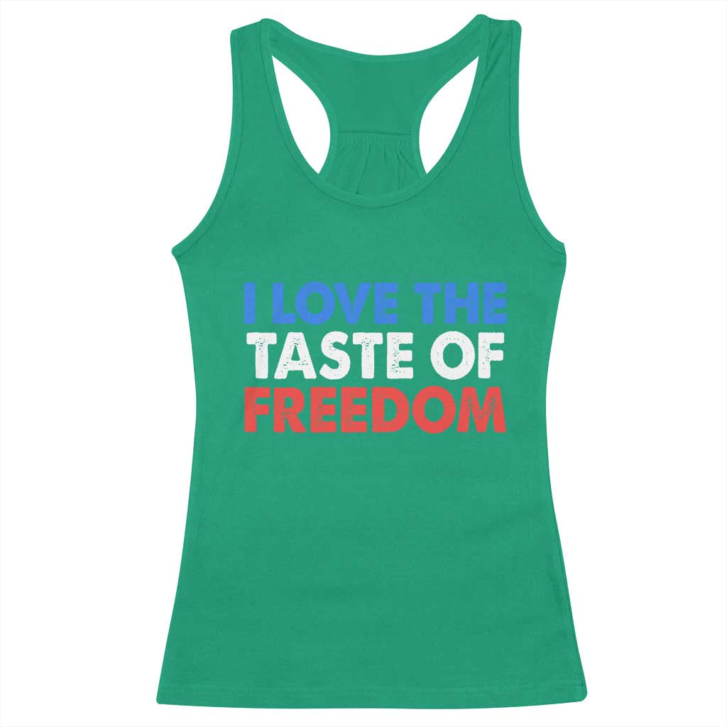 I Love The Taste Of Freedom Matching Couple Racerback Tank Top Funny Patriotic Red White and Blue 4th of July