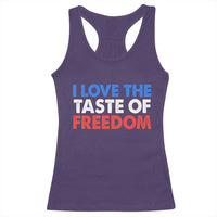 I Love The Taste Of Freedom Matching Couple Racerback Tank Top Funny Patriotic Red White and Blue 4th of July