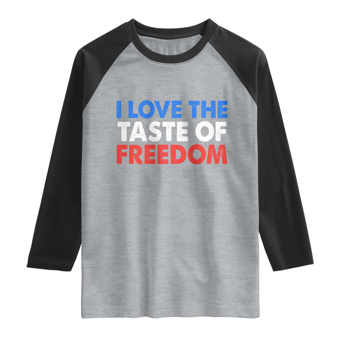 I Love The Taste Of Freedom Matching Couple Raglan Shirt Funny Patriotic Red White and Blue 4th of July