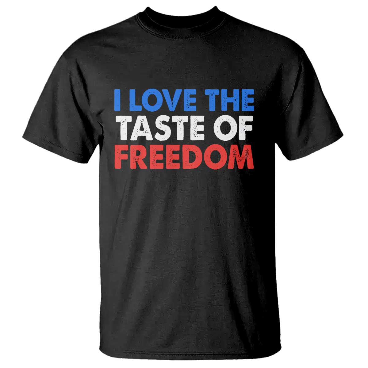 I Love The Taste Of Freedom Matching Couple T Shirt Funny Patriotic Red White and Blue 4th of July