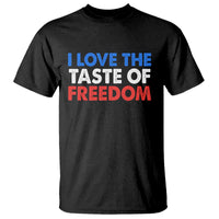 I Love The Taste Of Freedom Matching Couple T Shirt Funny Patriotic Red White and Blue 4th of July