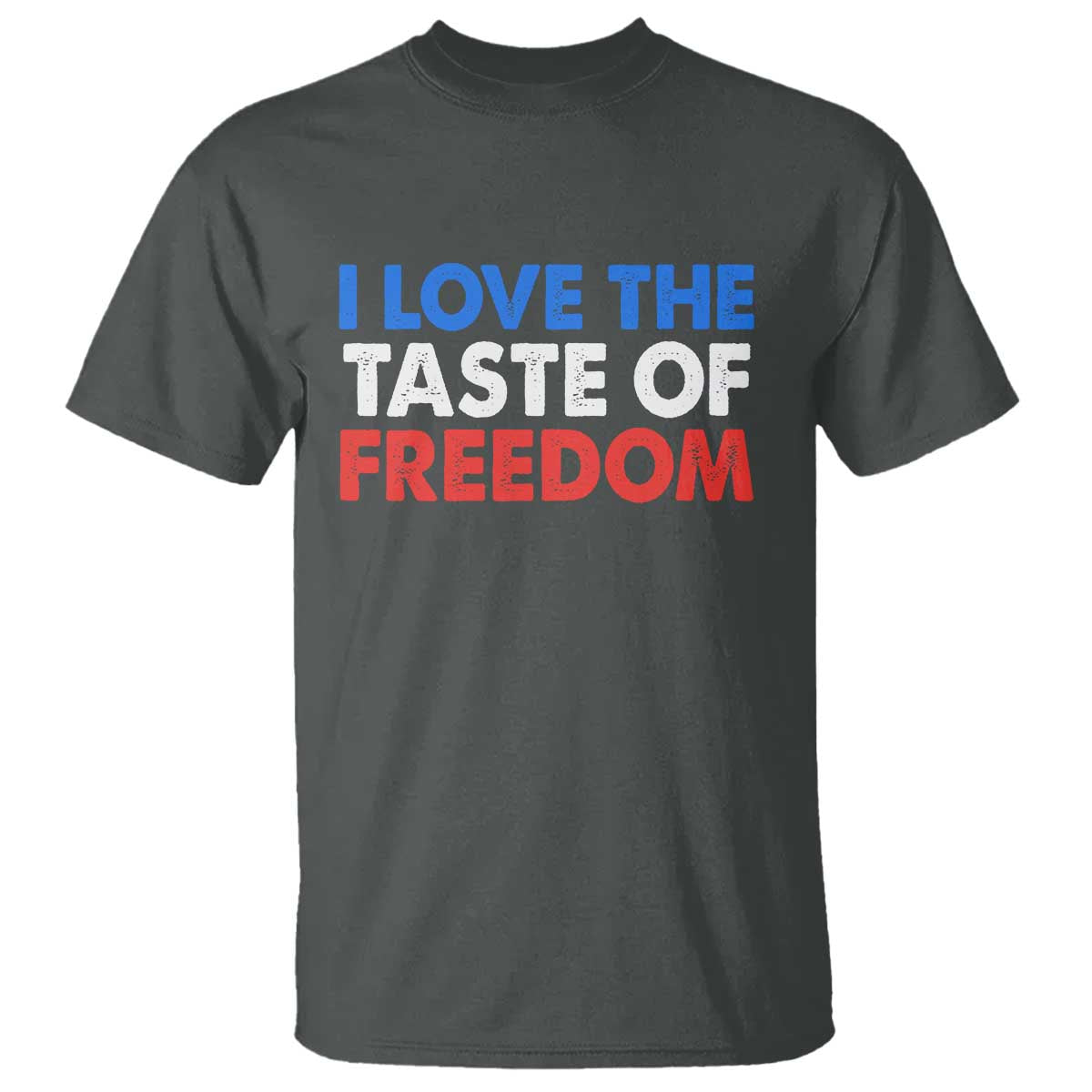 I Love The Taste Of Freedom Matching Couple T Shirt Funny Patriotic Red White and Blue 4th of July