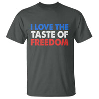 I Love The Taste Of Freedom Matching Couple T Shirt Funny Patriotic Red White and Blue 4th of July