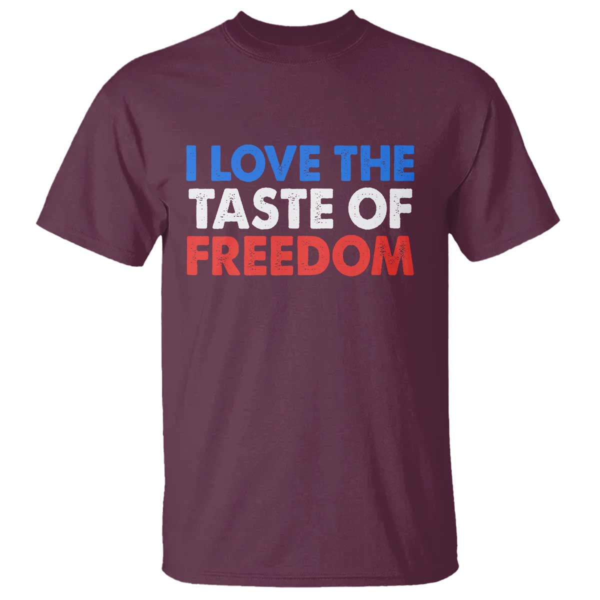 I Love The Taste Of Freedom Matching Couple T Shirt Funny Patriotic Red White and Blue 4th of July