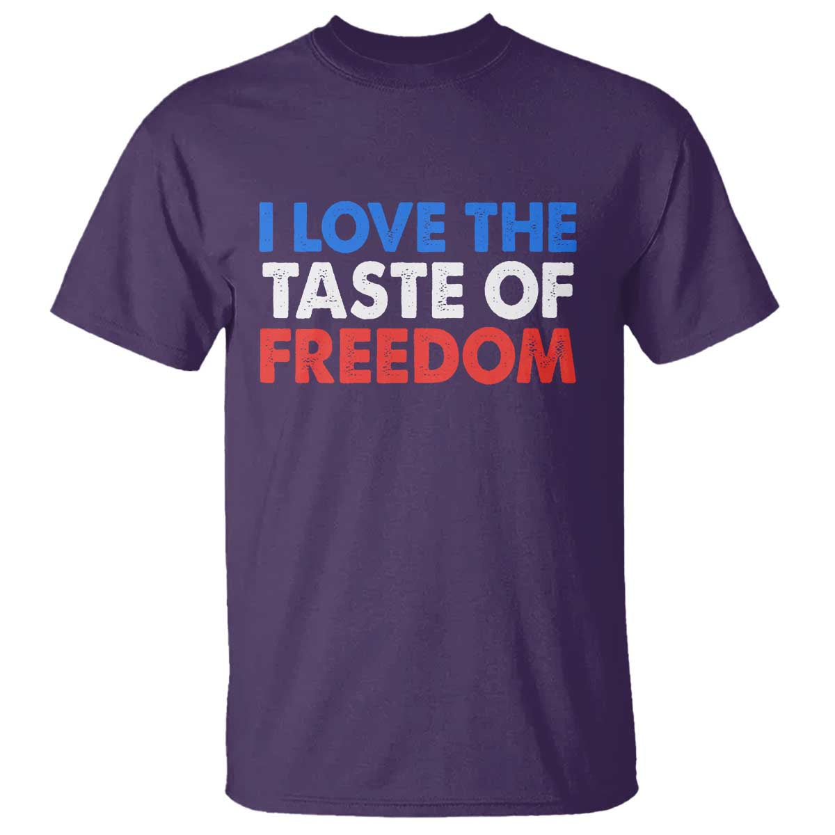 I Love The Taste Of Freedom Matching Couple T Shirt Funny Patriotic Red White and Blue 4th of July