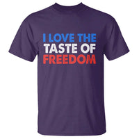 I Love The Taste Of Freedom Matching Couple T Shirt Funny Patriotic Red White and Blue 4th of July