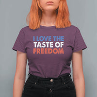 I Love The Taste Of Freedom Matching Couple T Shirt For Women Funny Patriotic Red White and Blue 4th of July