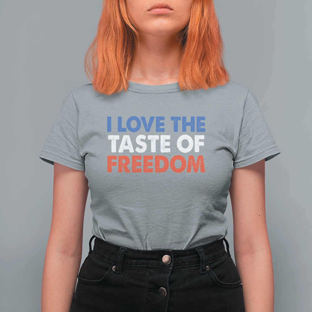 I Love The Taste Of Freedom Matching Couple T Shirt For Women Funny Patriotic Red White and Blue 4th of July