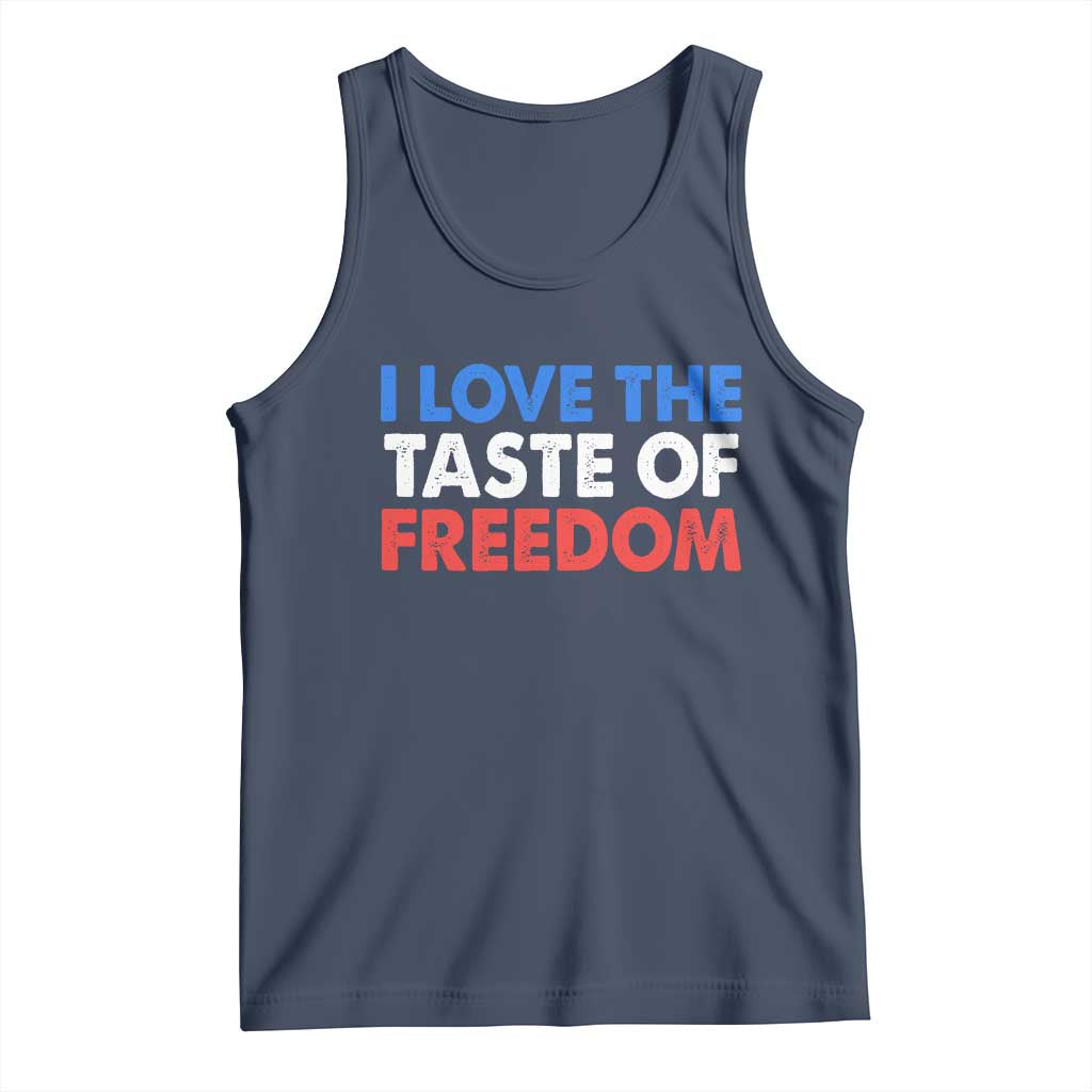 I Love The Taste Of Freedom Matching Couple Tank Top Funny Patriotic Red White and Blue 4th of July