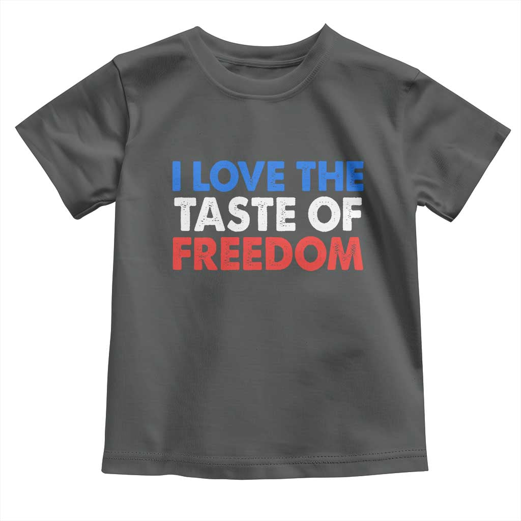 I Love The Taste Of Freedom Matching Couple Toddler T Shirt Funny Patriotic Red White and Blue 4th of July